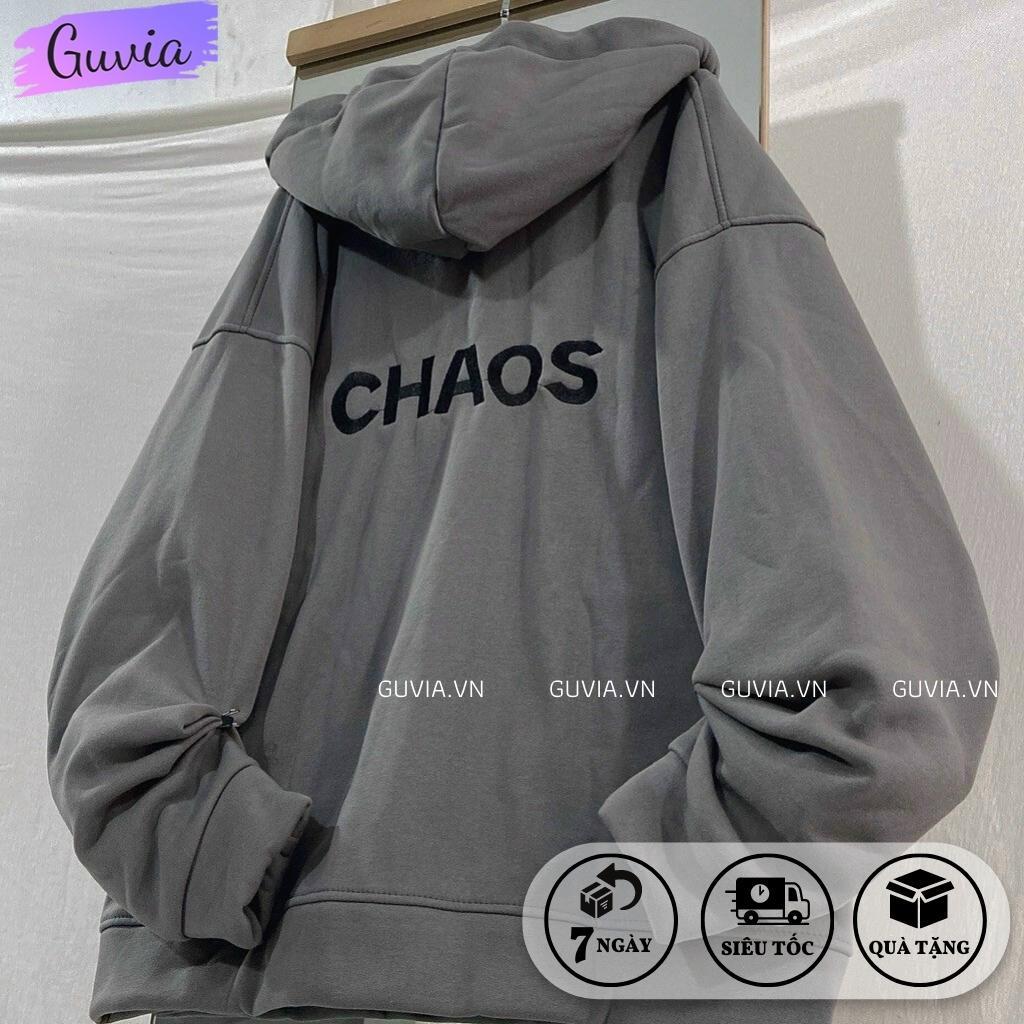 Áo Khoác Nỉ CHAOS Nam Nữ Form Rộng BomberUnisex Chất Vải Nỉ Hình In Đẹp