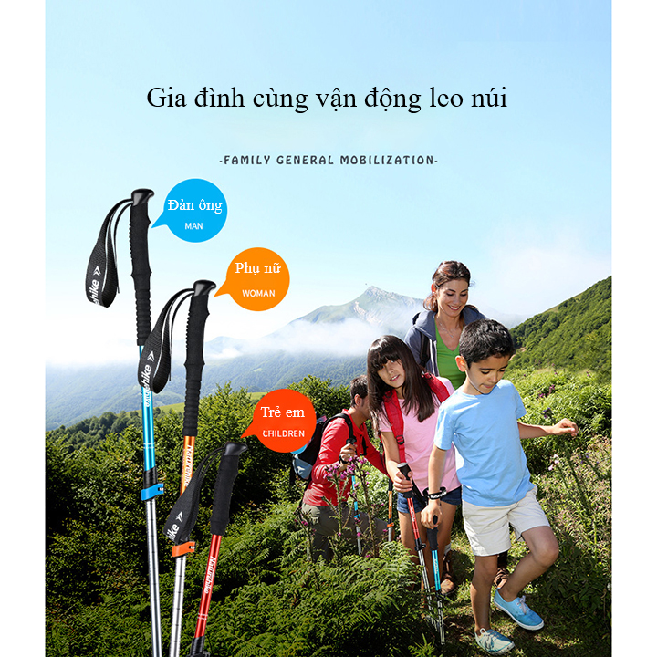 Gậy leo núi thể thao dã ngoại phượt Naturehike NH17D001-Z hàng chính hãng dành cho cả nam và nữ