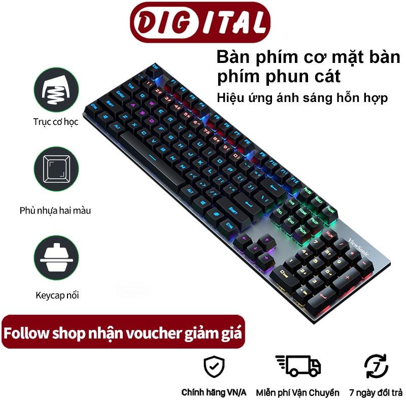 Bàn phím cơ Đa sắc xanh với nhiều hiệu ứng ánh sáng KU520 mặt kim loại Bàn phím máy tính gaming USB hiệu ứng ánh sáng rự