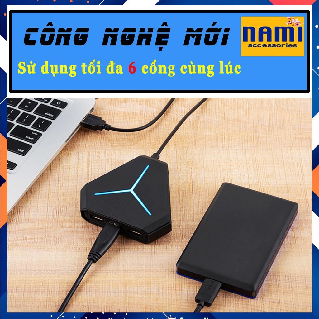 Bộ Chia USB 6 Cổng, USB Hub 6 Cổng Tiện Dụng Có Đèn LED Báo Hiệu