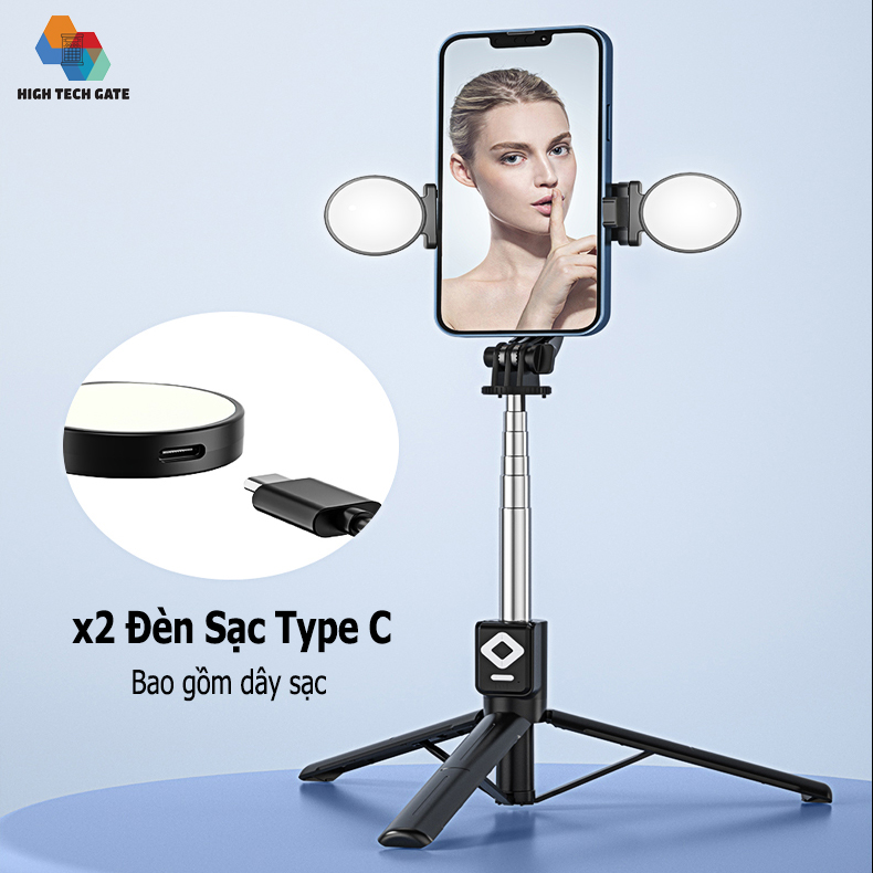 Gậy selfie CYKE B11S chụp ảnh, livestream quay video, có 2 đèn fill light, tự sướng du lịch, điều khiển từ xa 10 mét lướt tiktok, ứng dụng mạng xã hội, Hàng chính hãng