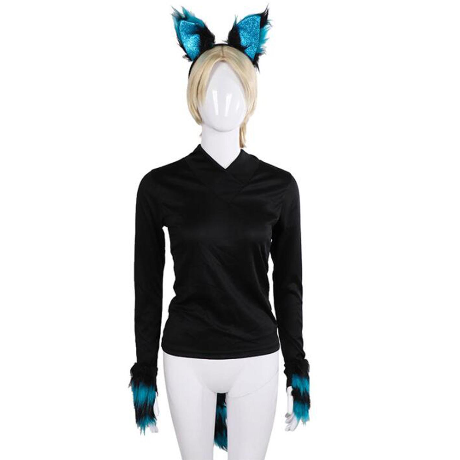 Plush  Ears Hair Hoop Costume Cosplay Tail Set Fancy Dress Gift Role Play