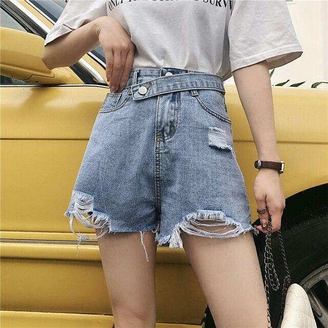 Quần jeans nữ quần jeans rách cá tính