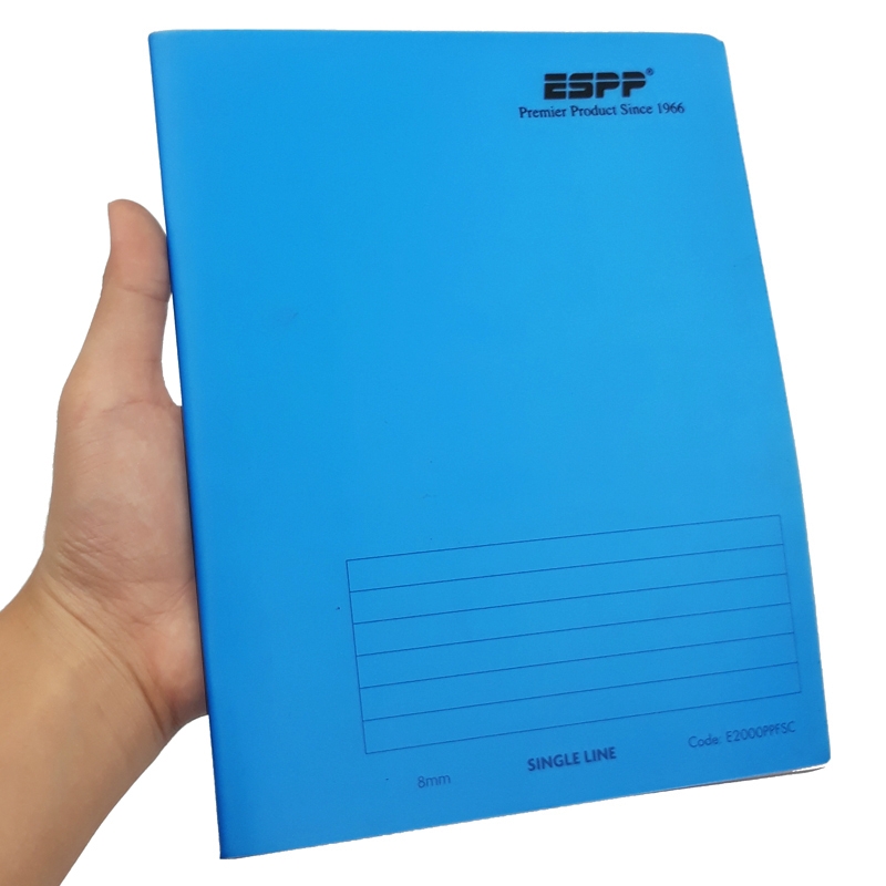 Sổ Note ESPP F5 120 Trang PP - Kẻ Ngang 8mm - Mẫu 1 - Màu Xanh