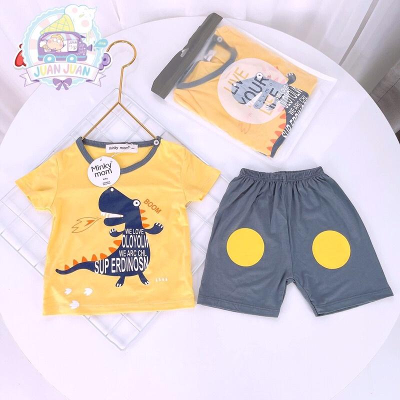 Đồ Bộ Bé Trai, Bé Gái Minky Mom Vải Thun Lạnh, Bộ Cộc Tay Cho Bé Mặc Nhà, Bộ Quần Áo Trẻ Em Dễ Thương Mùa Hè