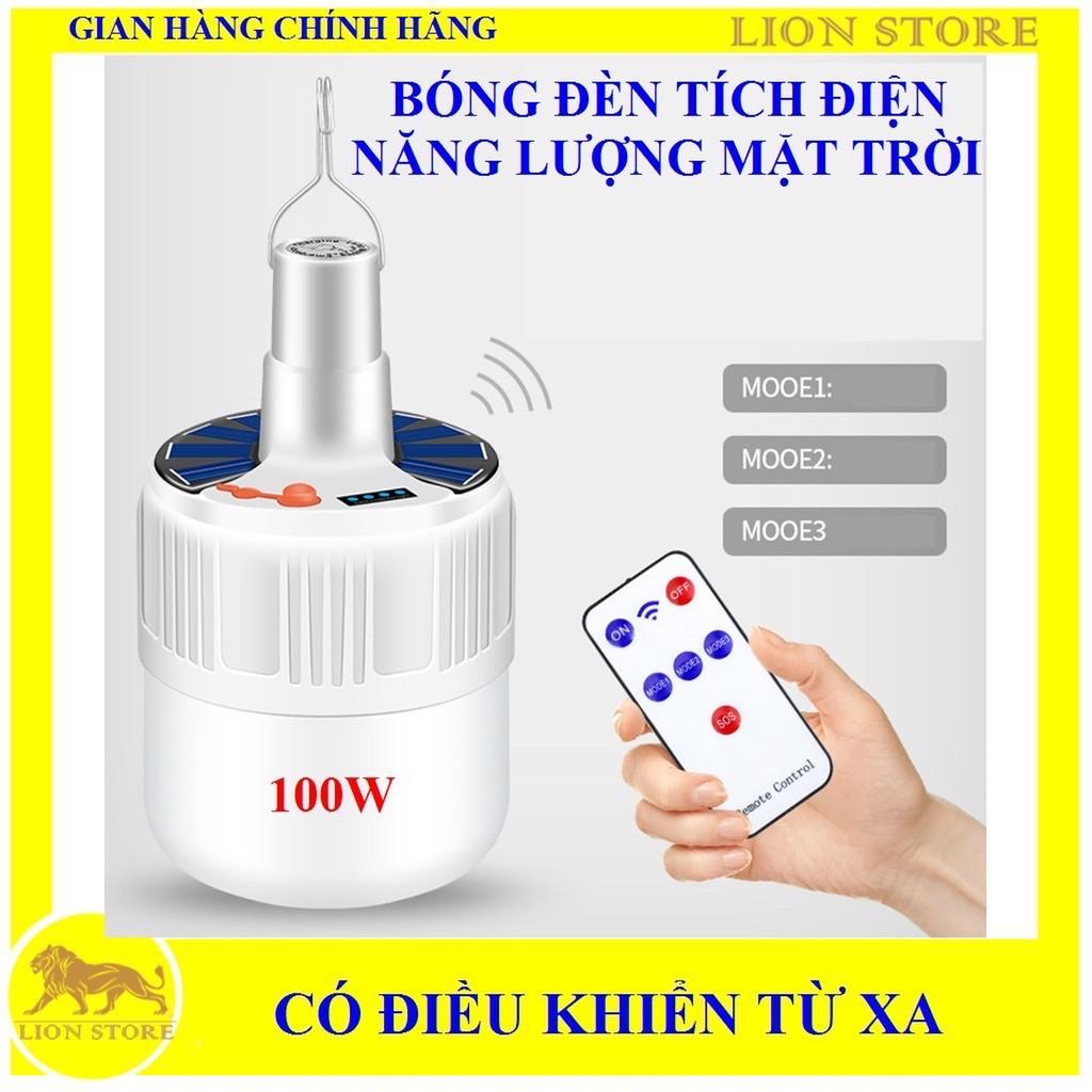 Bóng Đèn Tích Điện 100w (LOẠI 1) Có Điều Khiển Từ Xa Và Tấm Năng Lượng Mặt Trời A01