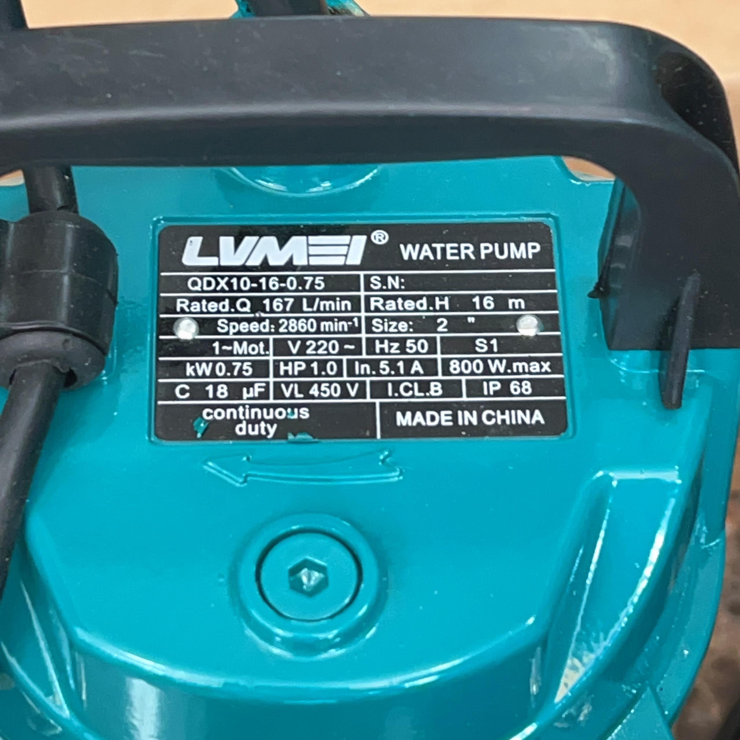 Máy Bơm Chìm, Bơm Tõm 750W cổ 50 không ngâm dầu LVMEI - Bảo hành 1 năm