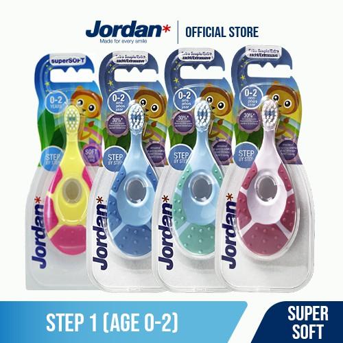 Combo 4 Bàn chải đánh răng Jordan Step 1 (0-2 tuổi), Lông siêu mềm