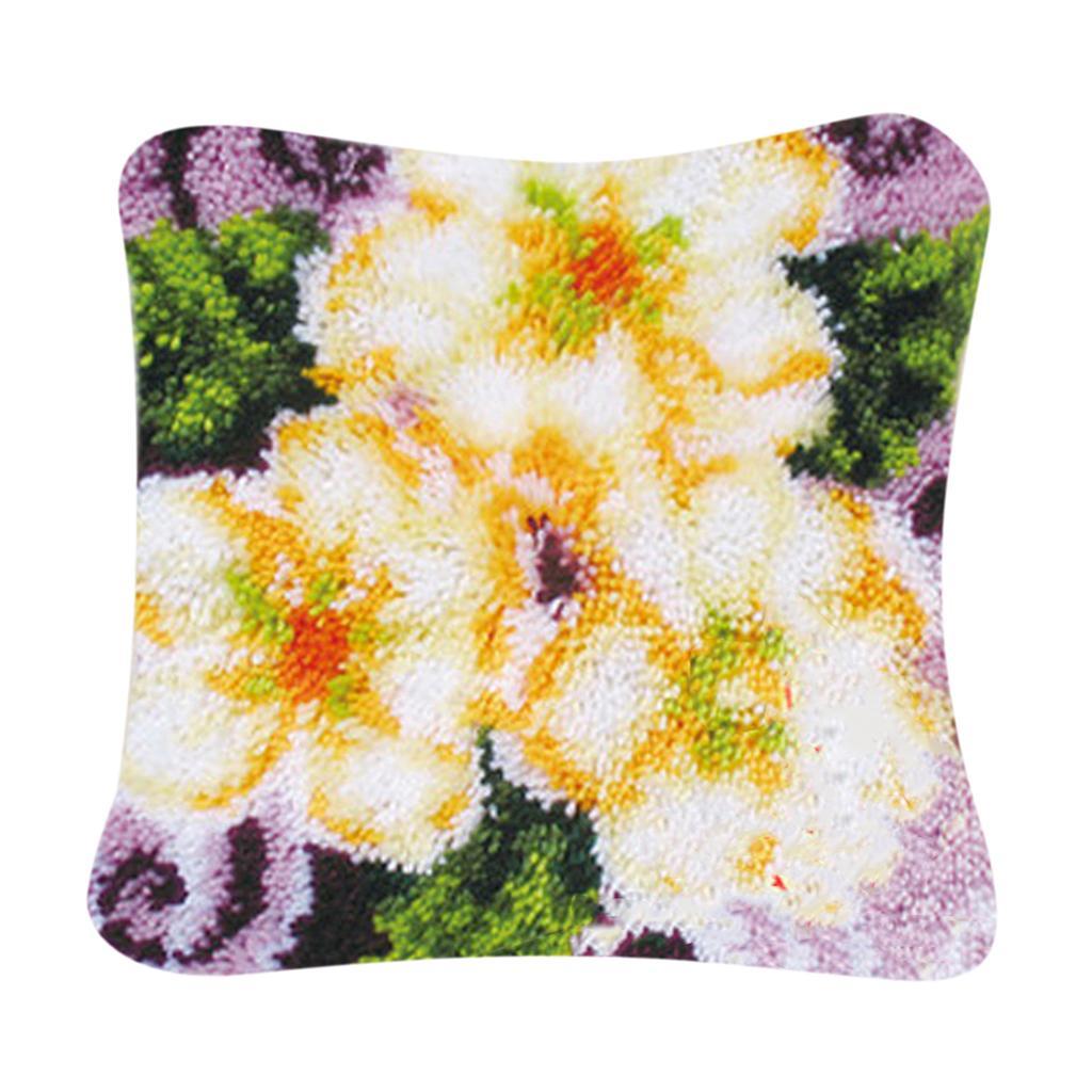 Latch Hook kits for Beginners DIY Making Flower Pattern Pillow Sofa Cushion