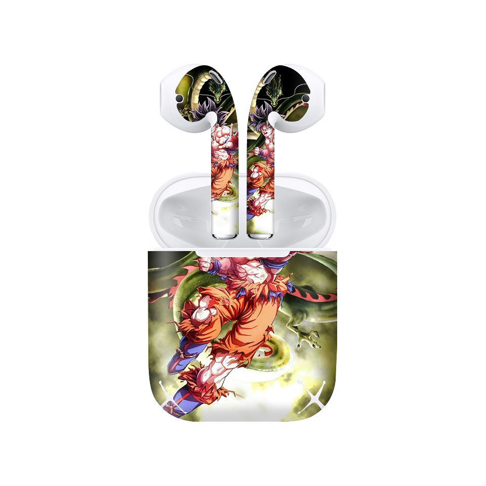 Miếng dán skin chống bẩn cho tai nghe AirPods in hình Songoku Dragon Ball - 7vnr034 (bản không dây 1 và 2)