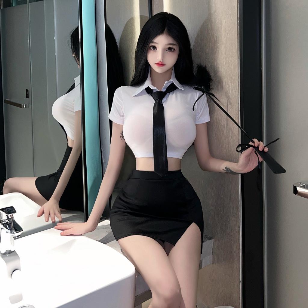 Tặng Cravat - Cosplay Học Sinh ,Nàng Thư Ký Gợi Cảm ,Váy Ngủ Hóa Trang Nữ Trợ Lý Giám Đốc Sexy Quyến Rũ C084