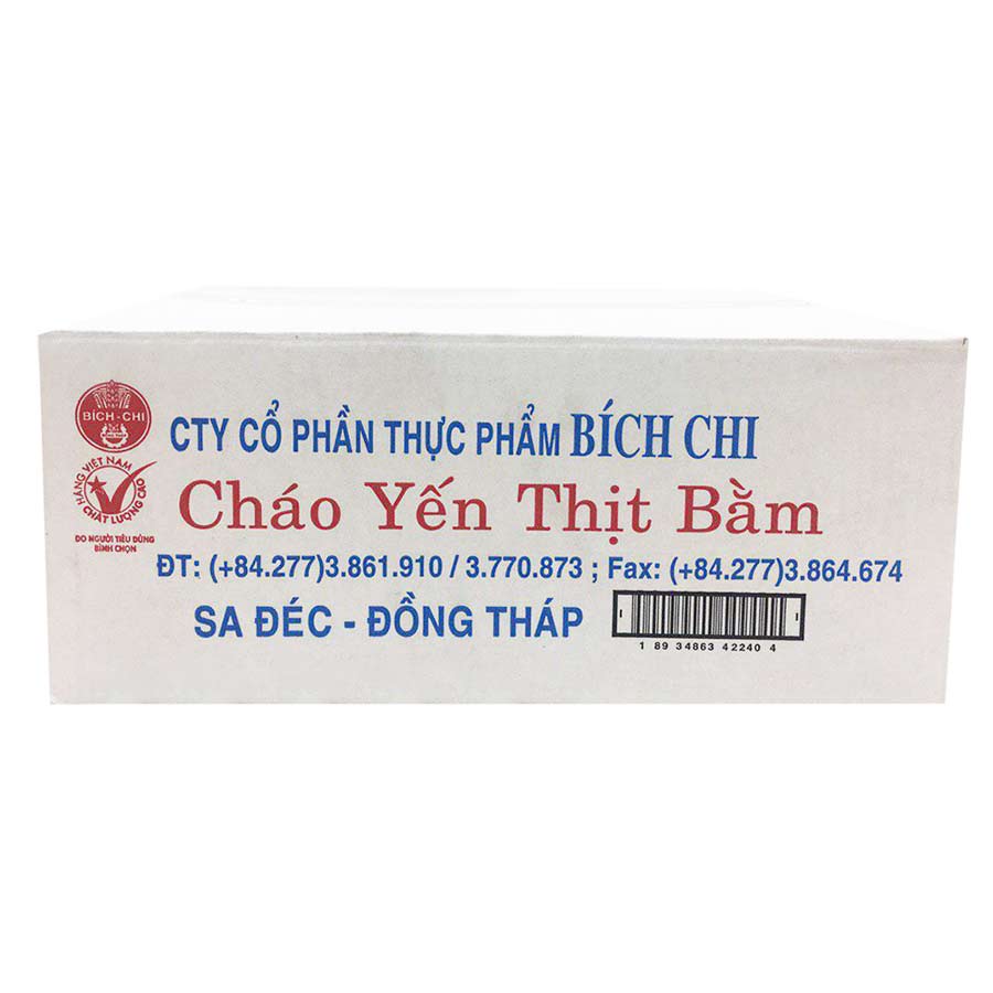 Thùng 50 Gói Cháo Yến Thịt Bằm Bích Chi (50g/Gói)