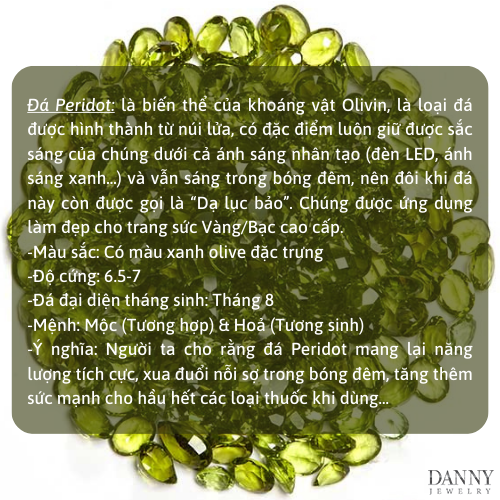 Nhẫn Nữ Danny Jewelry Bạc 925 Xi Rhodium Đính Đá Peridot N0104