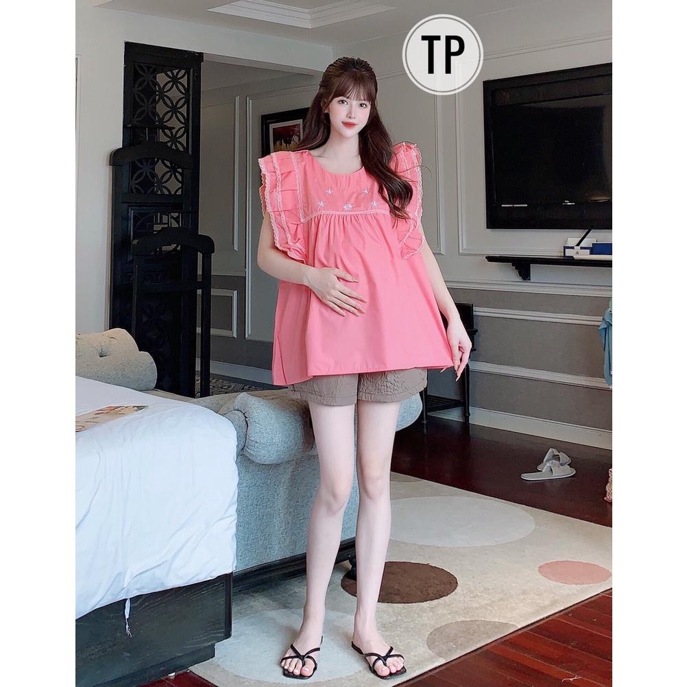 Áo bầu thời trang cánh tiên viền ren điệu đà duyên dáng A2