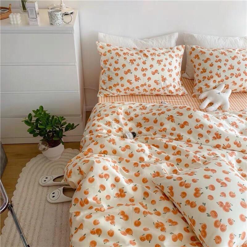 Set Cotton Living 100%cotton Hàng Nhập Khẩu Cao Cấp 4 Món Quýt Nhỏ