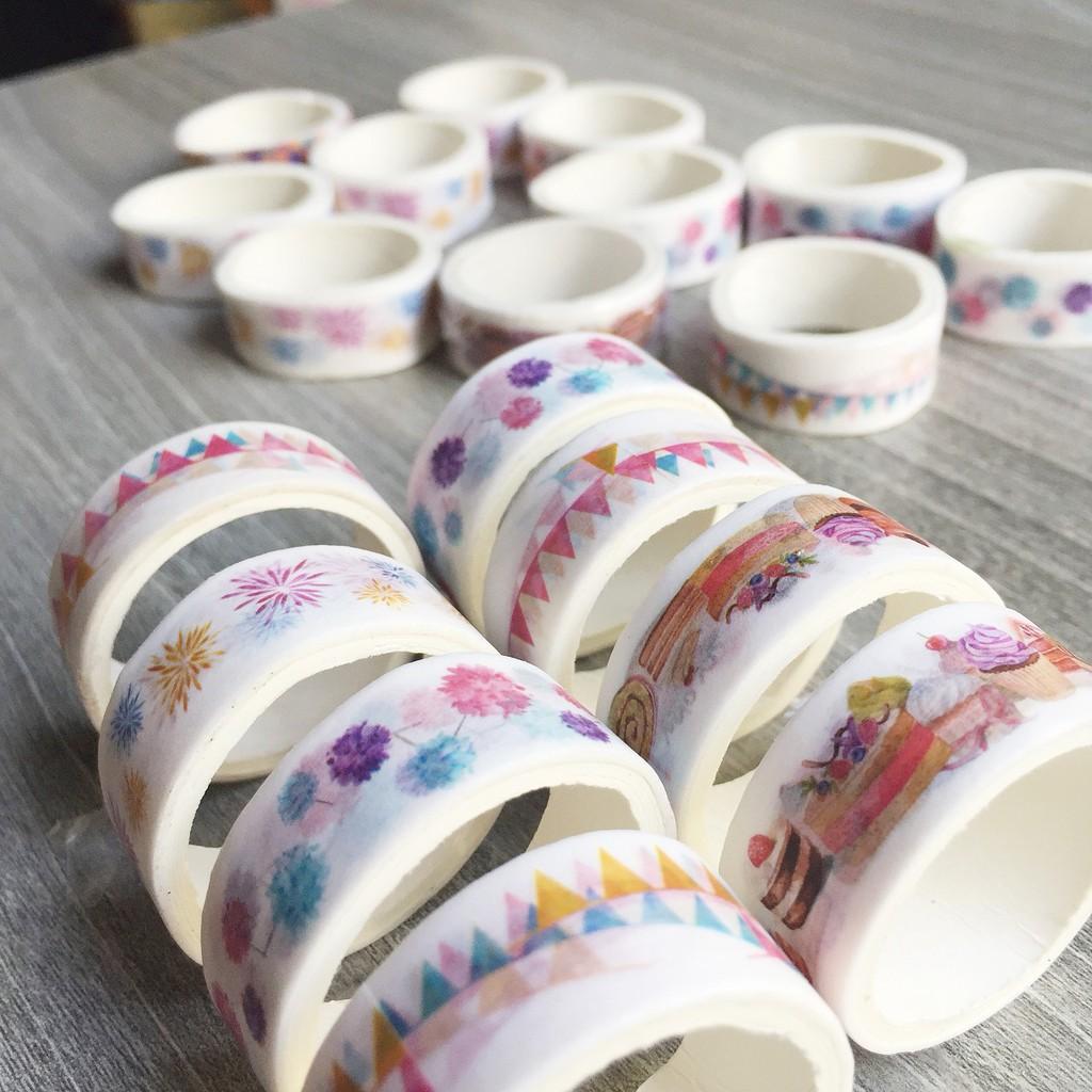 Băng Keo Giấy Trang Trí Washi Tape Trang Trí Sổ Chia Dòng 8Mm