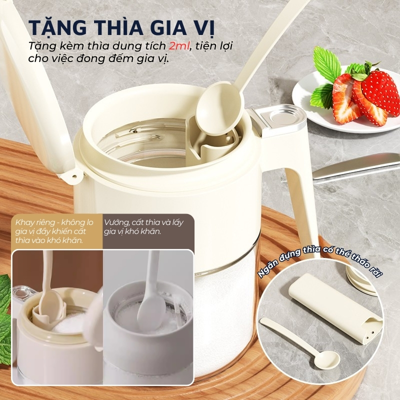 Lọ đựng gia vị 370ml thông minh DandiHome 2026