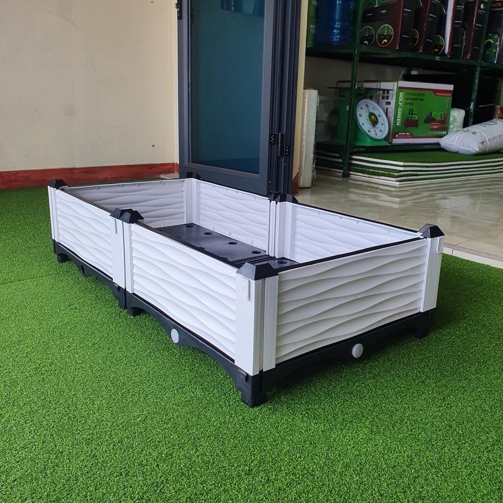 Chậu nhựa lắp ghép.Kích thước 50x100 cao 23 cm.Trồng rau, hoa, cây cảnh.Sang trọng - Thẩm mỹ - Bền hơn 10 năm.Bảo hành 1 năm toàn quốc