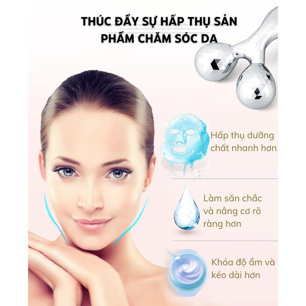 Thanh Lăn Nâng Cơ, Con Lăn Mát Xa Mặt, Cằm Săn Chắc Thon Gọn Gương Mặt Và Cơ Thể 3D (Có Hàng)