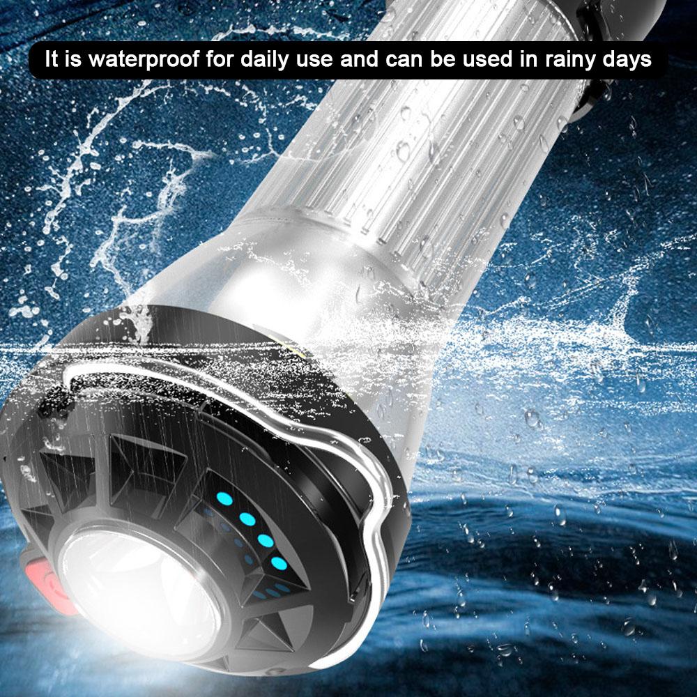 Outdoor Camping Light with Magnetic Base Portable High Brightness Tent Lantern USB Rechargeable LED Emergency Light Cycling Lamp