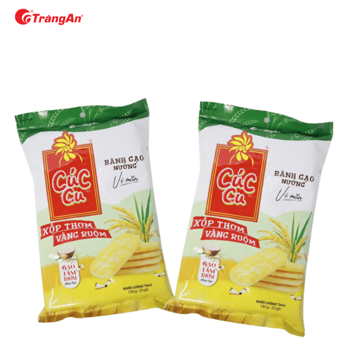 Combo 2 Gói Bánh Gạo Cúc Cu Vị Măn, Gói 130g, Thương Hiệu Tràng An