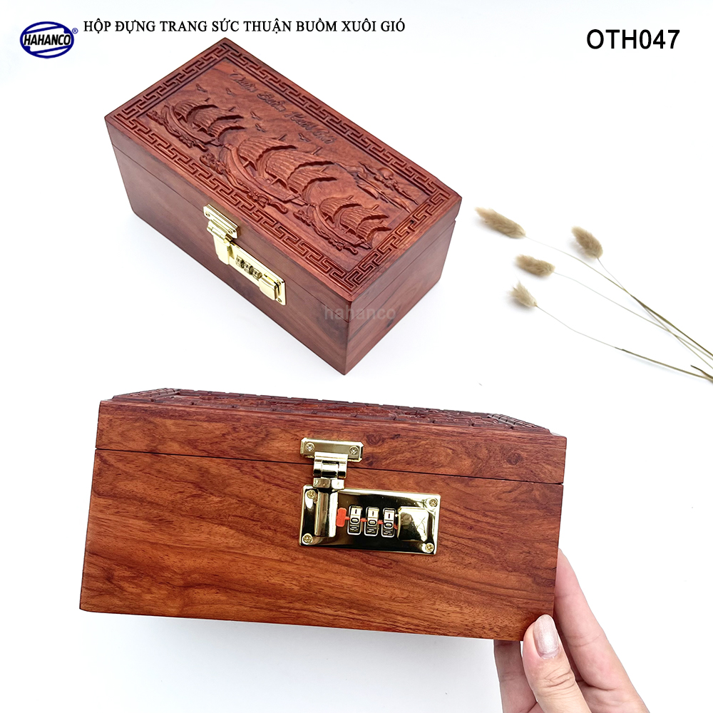 Hộp Đựng Trang Sức Thuận Buồm Xuôi Gió Bằng Gỗ Hương Có Mã Số An Toàn - OTH047