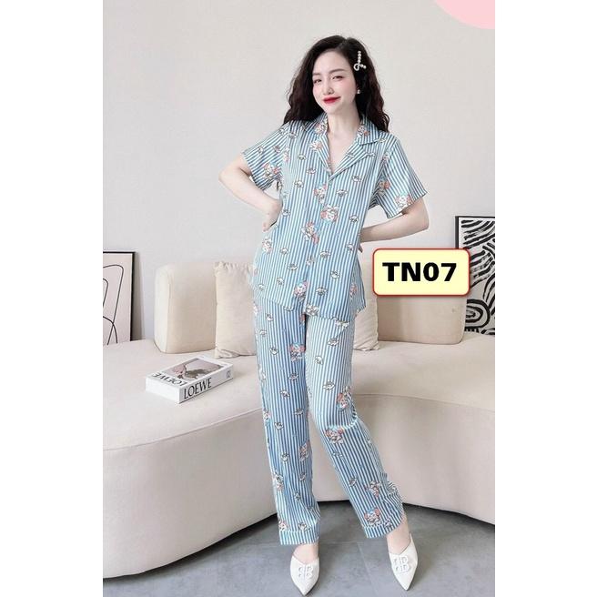 BỘ PYJMA LỤA NỮ Quần Dài,Tay Ngắn