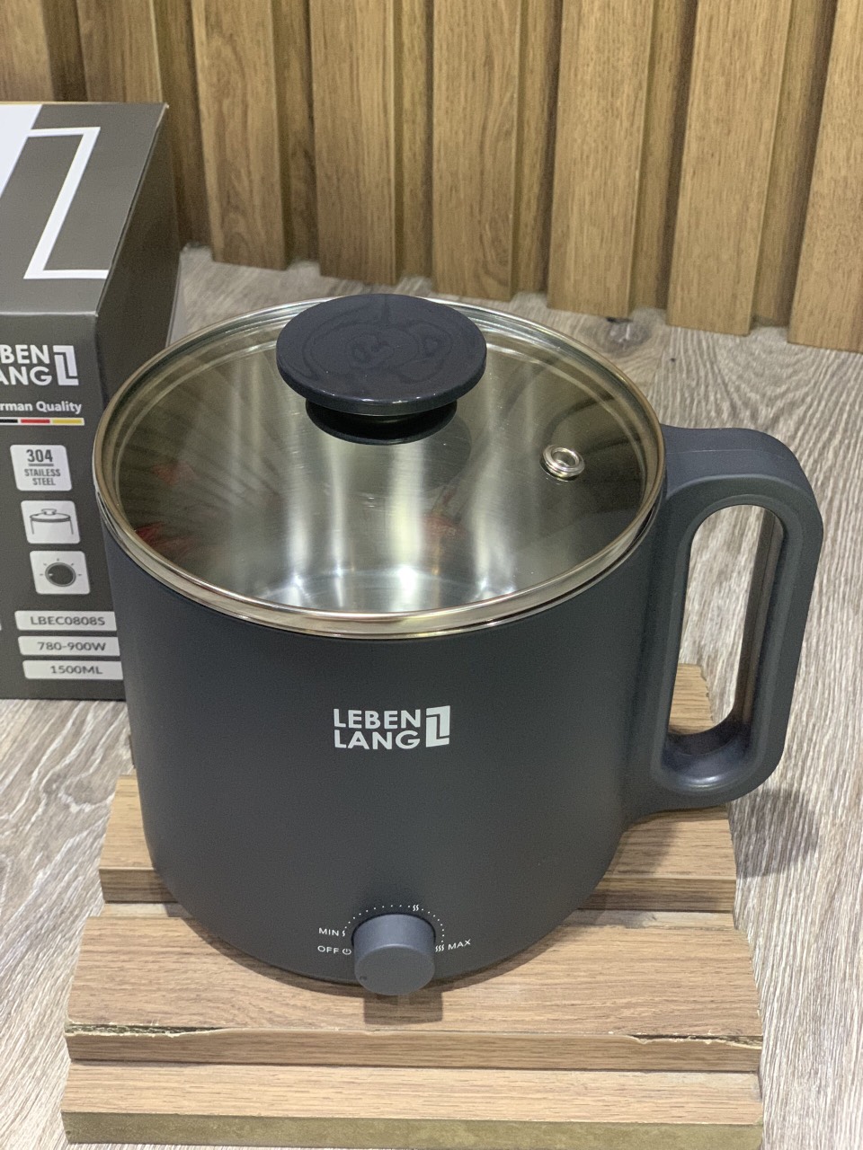 Nồi lẩu điện mini đa năng Lê Bên Làng LBEC0808S dung tích 1500ml - Hàng chính hãng