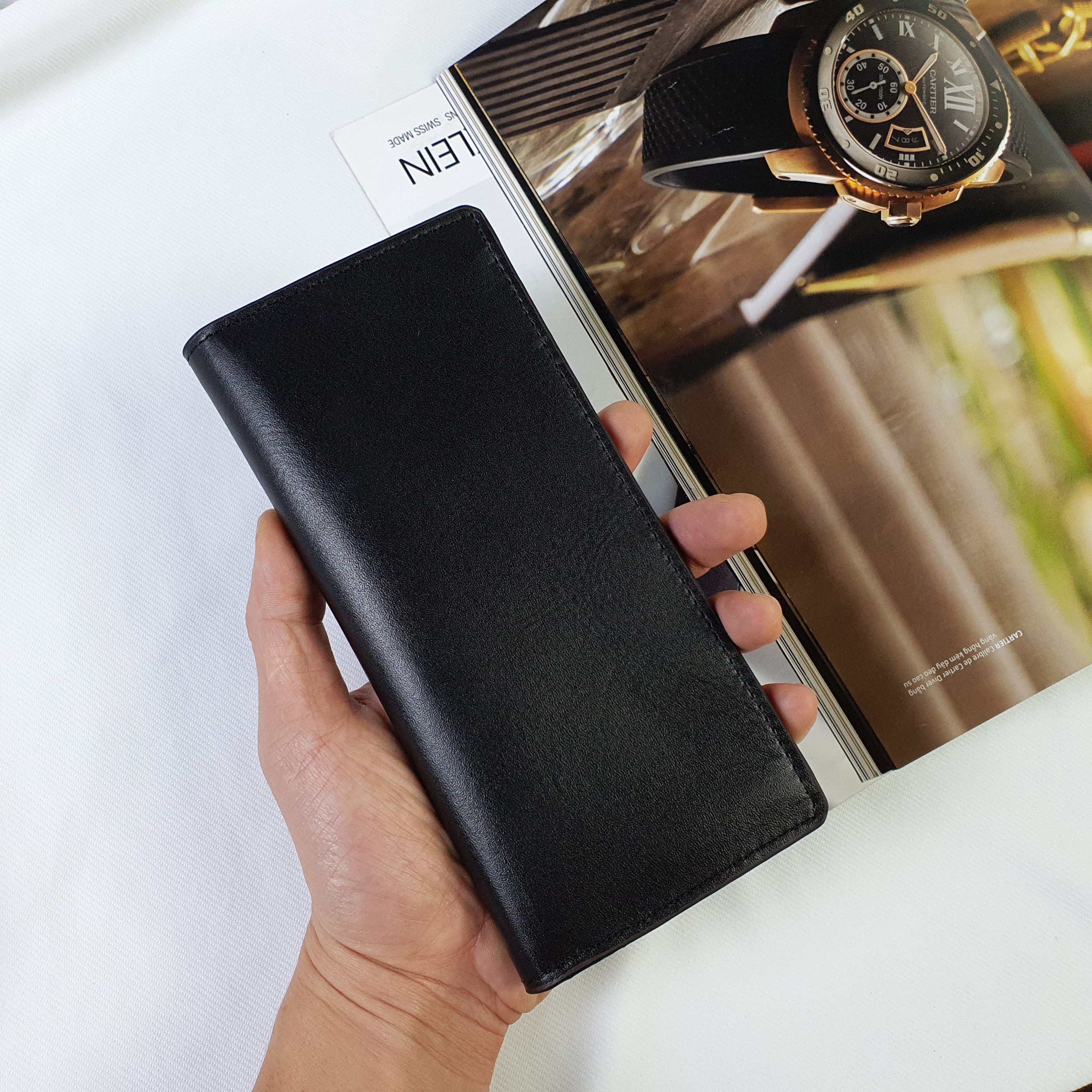 Ví dài da thật, Ví nam da bò New WL111 - 100% da bò thật, BH 3 năm