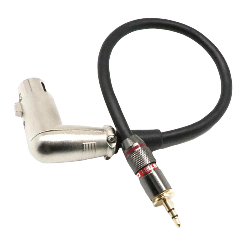 XLR Right Angle Female To 3.5mm Male Plug Pro Mic Premium Audio Cable 1FT