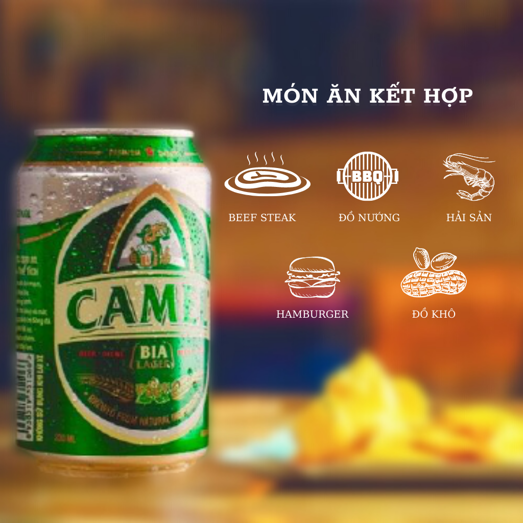 Bia Camel Lager (Xanh) - Thùng 12 lon 330ml