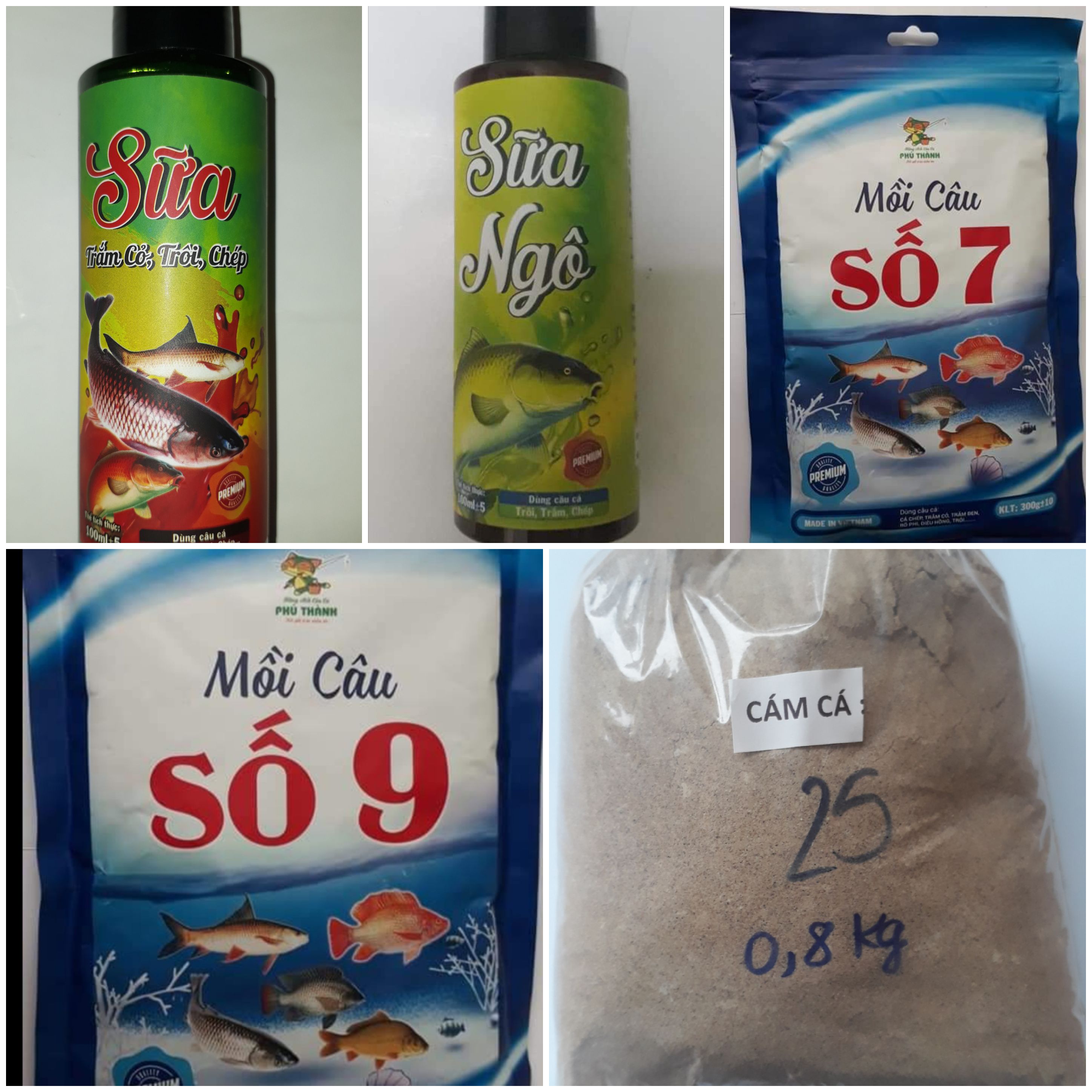 Combo gồm: Số 7,9,Cám Cá và Tinh Mùi Sữa Ngô,Trắm _trôi _chép