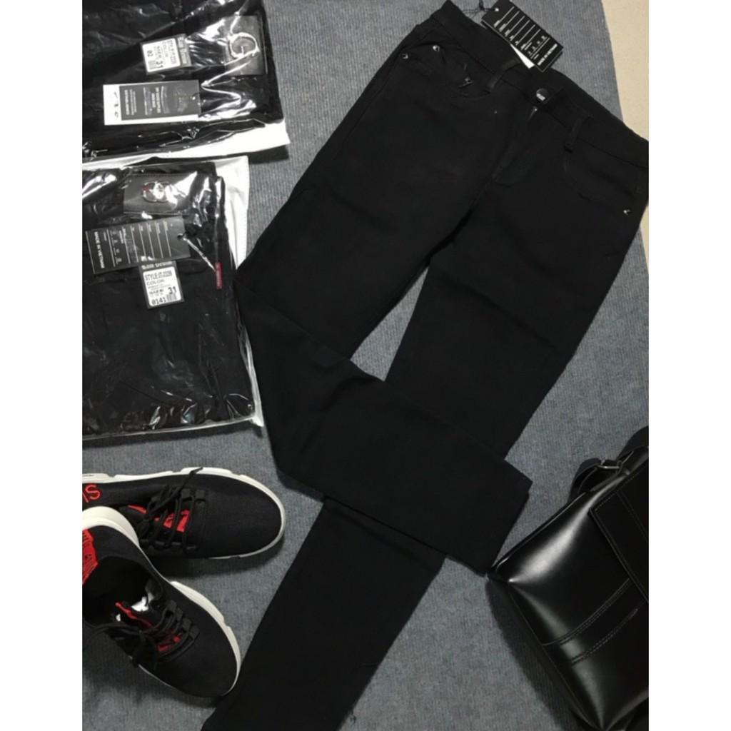 CÓ SIZE ĐẠI FREE SHIP QUẦN JEAN NAM ĐEN TRƠN DÁNG SUÔNG ÔM BODY CO GIÃN