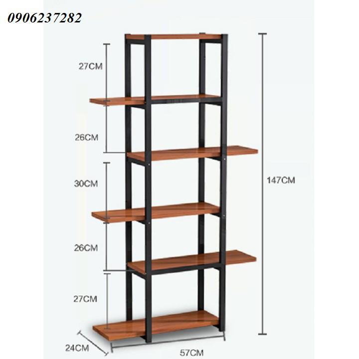 Kệ trang trí khung thép 6 tầng lệch