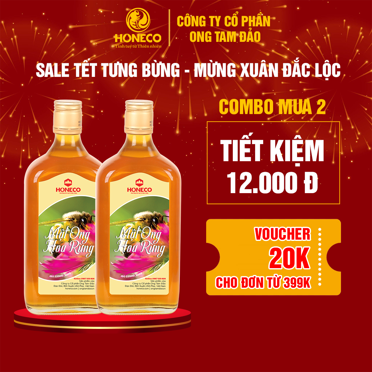 Mật ong hoa rừng 860g-HONECO