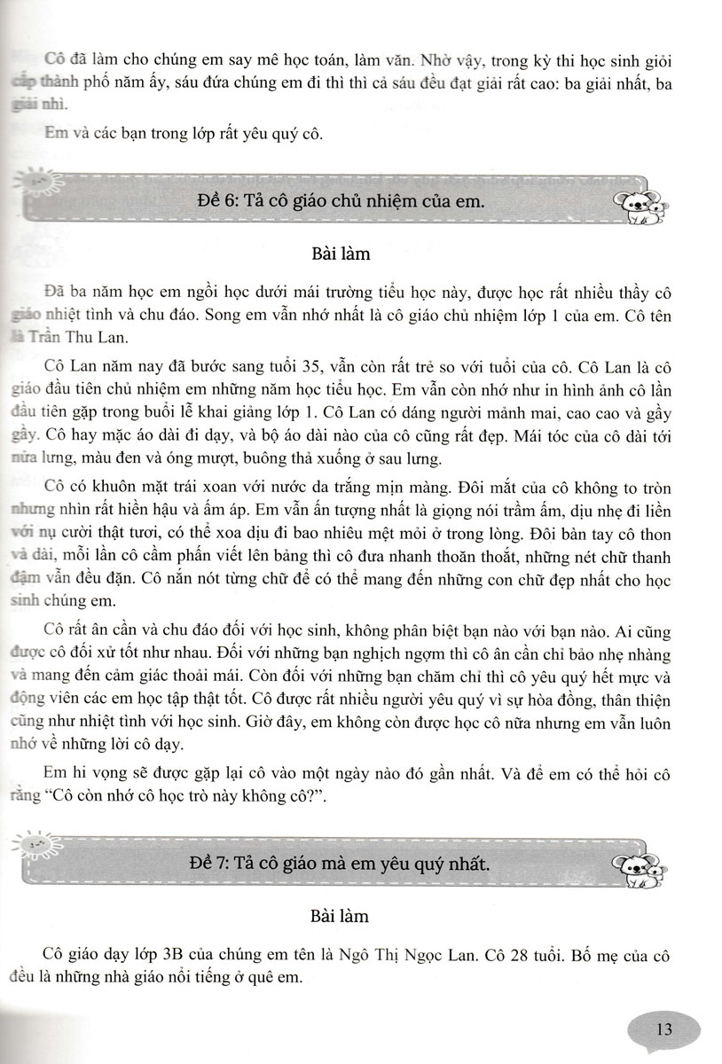 199 Bài và Đoạn Văn Hay Lớp 3