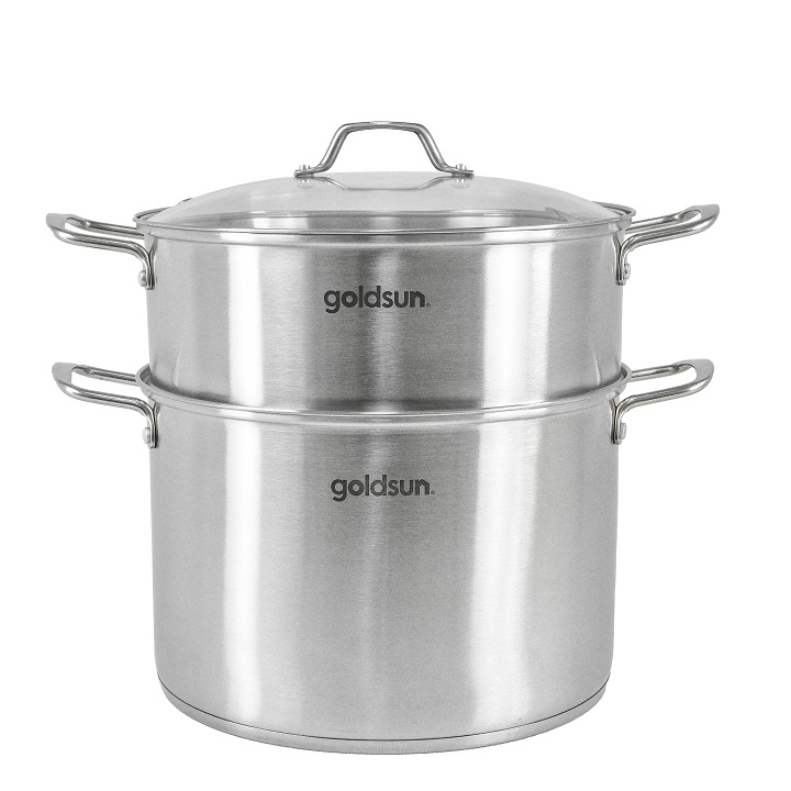 Nồi inox xửng hấp Gold.sun 3 đáy đường kính 30 cm cao cấp