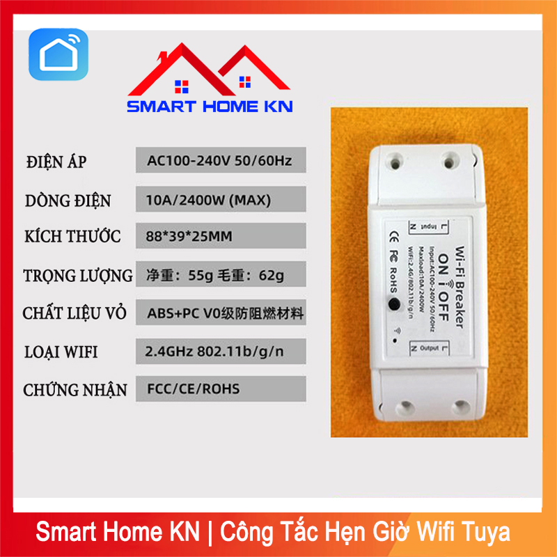 Hình ảnh Công tắc thông minh wifi điều khiển từ xa hẹn giờ bằng điện thoại - Smart Home KN