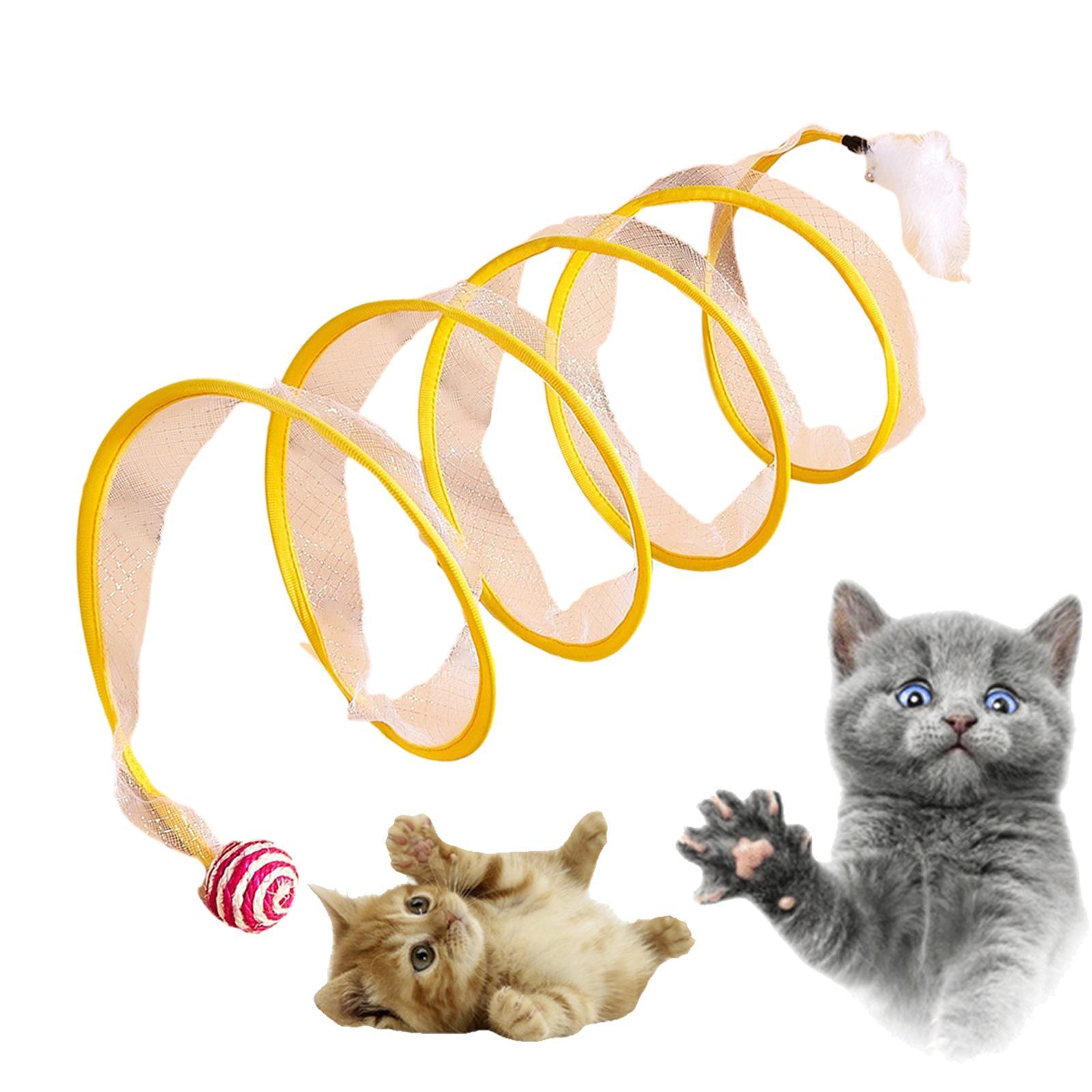 Cat Toy Cat Tunnel Toy Collapsible Spiral Tunnel Portable Cat Runway Pet Toys for Bunny Small Animals Kitten Cat