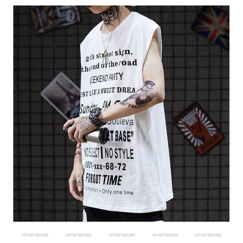 áo thun ba lỗ Tanktop FORGOT TIME màu trắng Trùm Unisex aothununisex