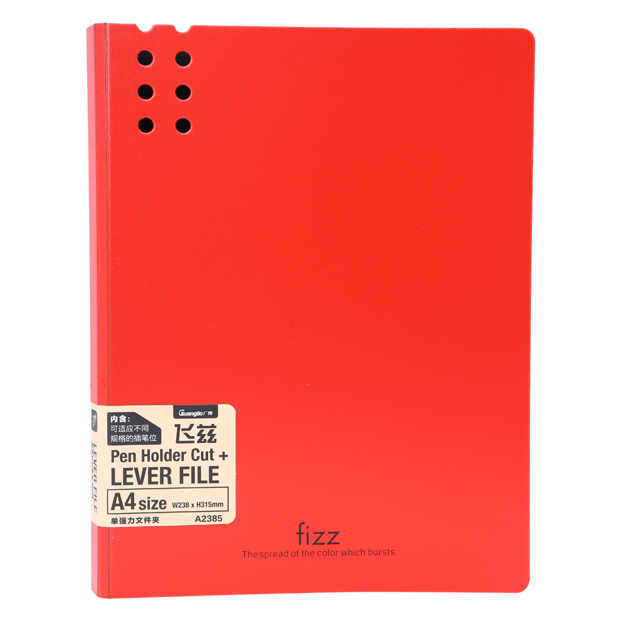 Bìa 1 Kẹp Guangbo Fizz A4 2385 - Đỏ