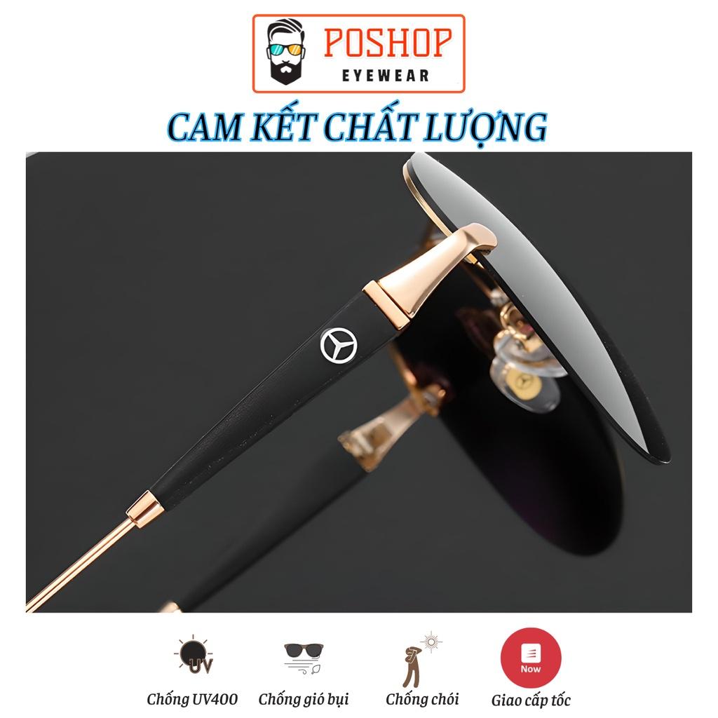 Kính mát nam cao cấp POSHOP gọng kim loại đàn hồi tròng phân cưc polaroid chống chói uv400 thời trang cổ điển M1