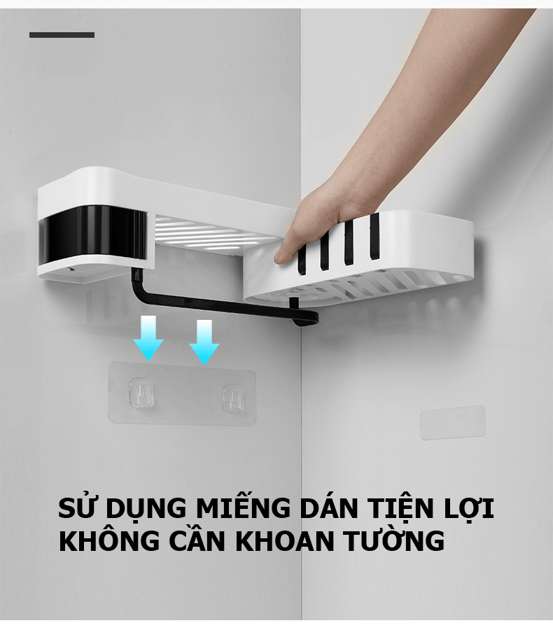 Kệ góc nhà tắm thông minh chống nước dễ dàng xoay 180 độ HD00023