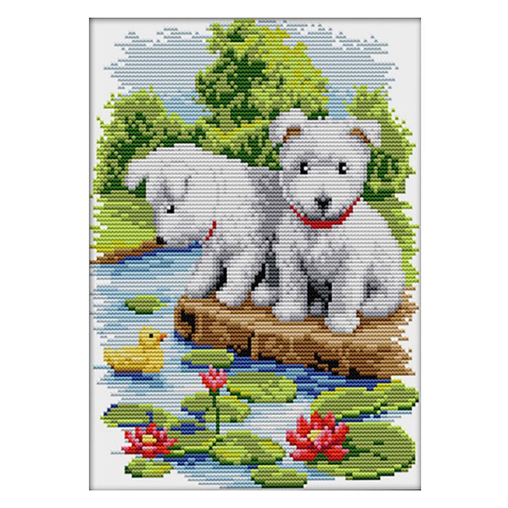 Stamped & Counted Cross Stitch Kits - Cute Dog 11ct