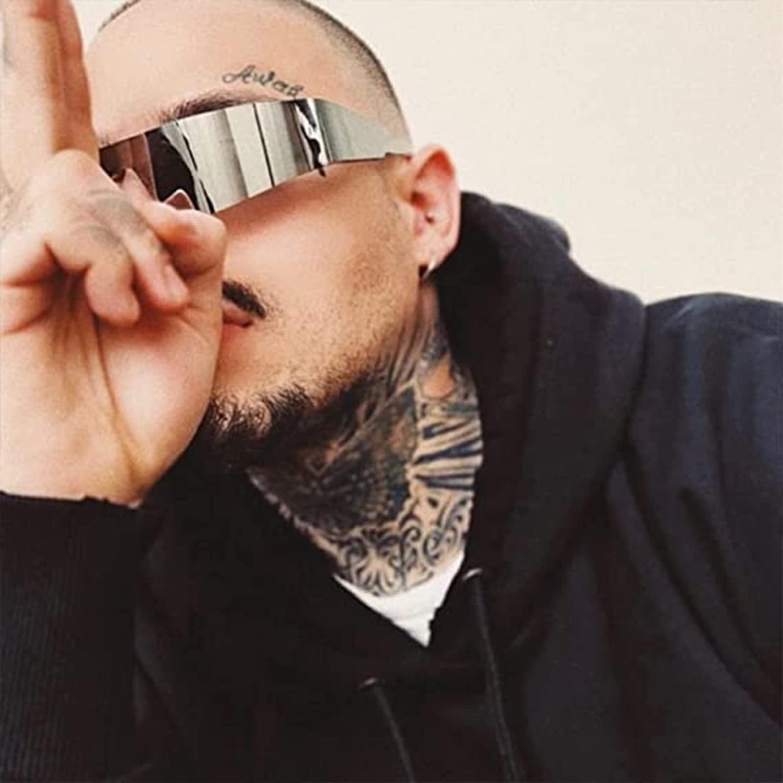 Kính râm tương lai, Kính tương lai 1 mảnh bằng bạc Kính râm Cyclops xấu xí, Kính không gian Bộ kính người ngoài hành tinh, Kính vui nhộn Nhập vai Kính Halloween.