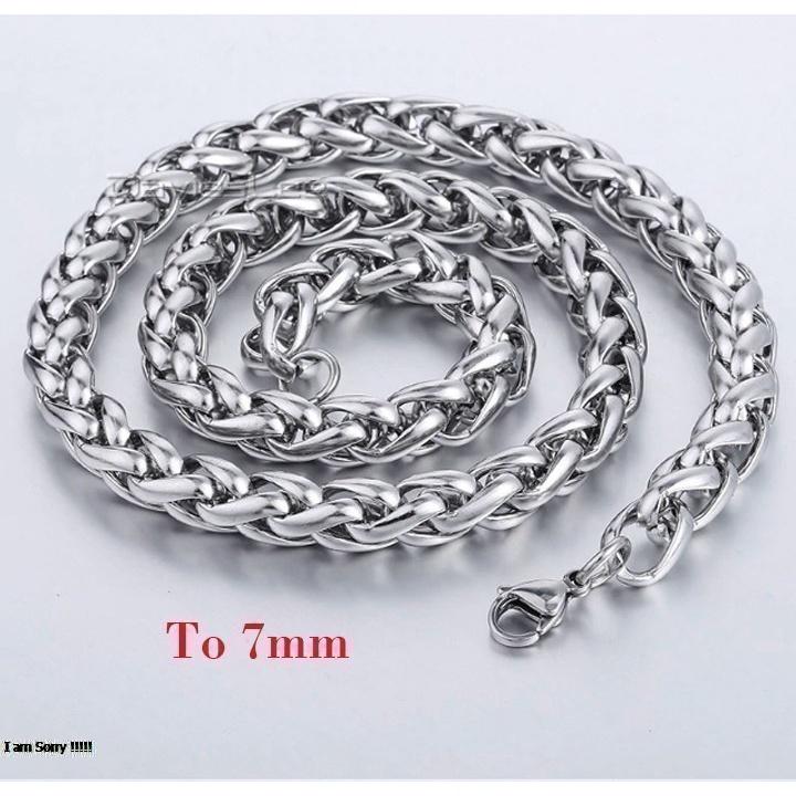 Dây Chuyền Nam Inox Bông Dừa 7mm Cá Tính Không Đen Cực Ngầu- QCDC14