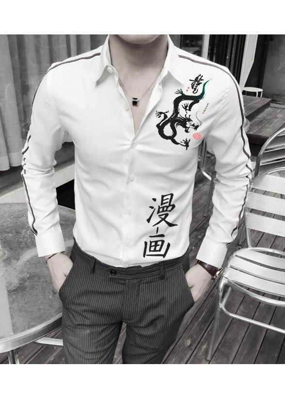 Áo Sơ Mi Nam Trắng Con rồng