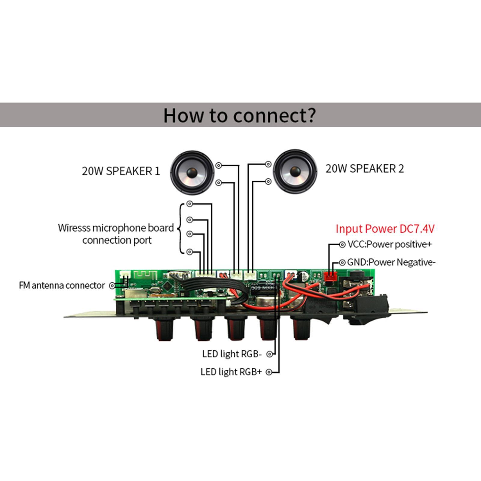 MP3 Bluetooth Board Player Module with Remote Control 2x20W Premium Dual Decoding 7.4V FM Audio Module Durable Audio Module