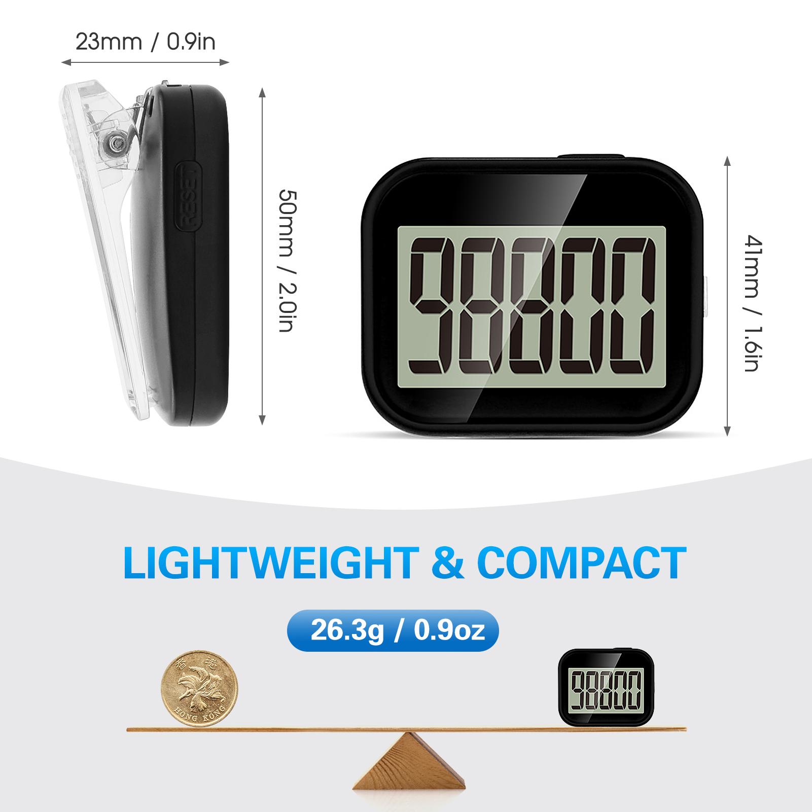 3D Walking Pedometer Step Counter with Removable Clip and Lanyard Accurate Pedometers Step Tracker with Large Display