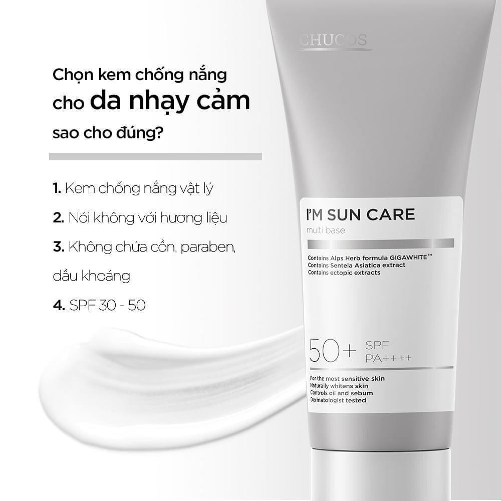 Kem chống nắng vật lý CHUCOS Im Sun Care Multi Base (50ml)